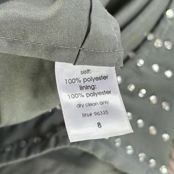 Susana Monaco Blue Green Rhinestone Mini Dress Sleeveless Party Size 8 - Picture 6 of 7